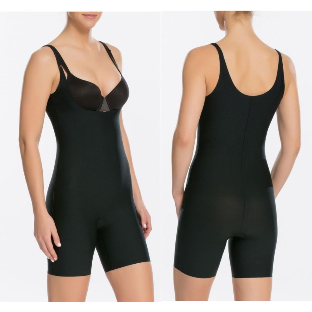 Spanx Thinstincts Open Bust Mid Thigh Bodysuit